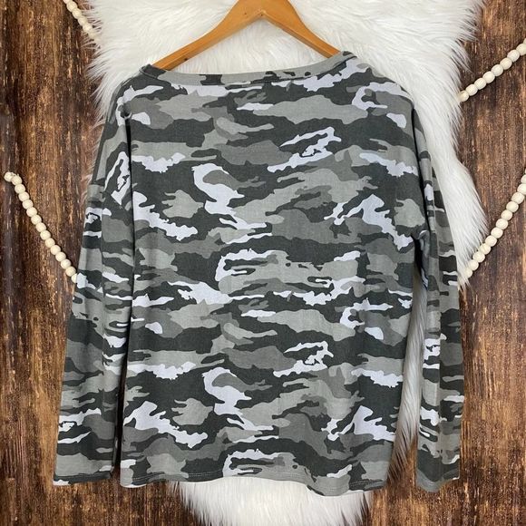 chaser | Camo Cozy Pullover Sweatshirt Gray Large - Picture 6 of 6